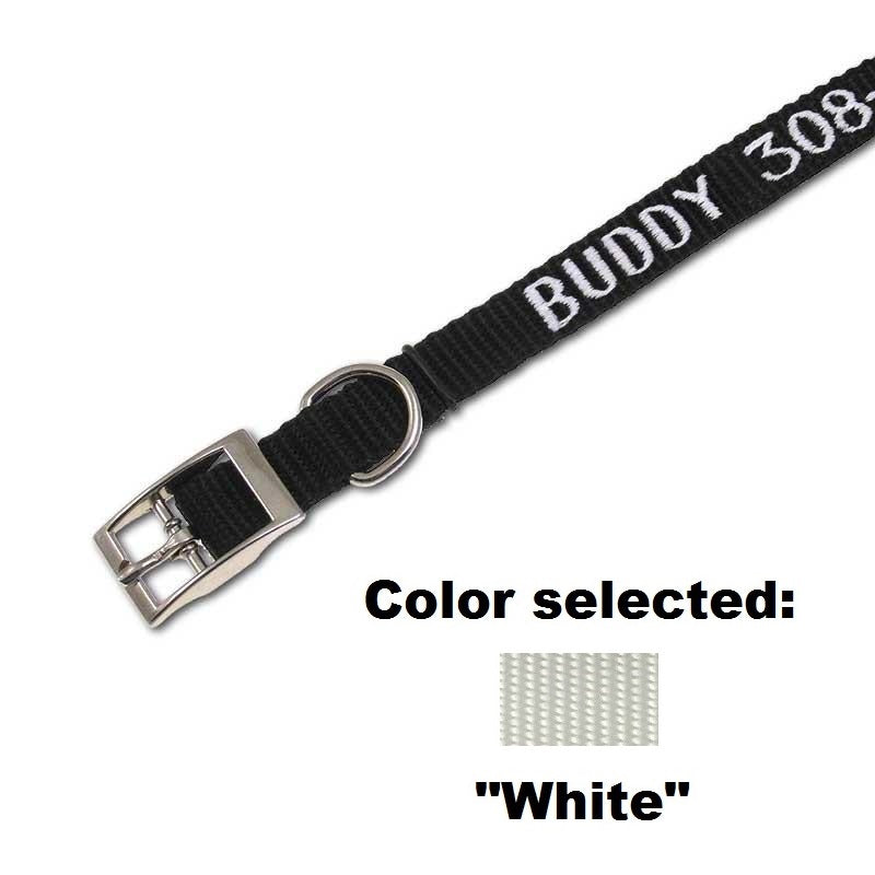 Traditional Collar - 5/8" Width - with Embroidery, - Lucky Pet